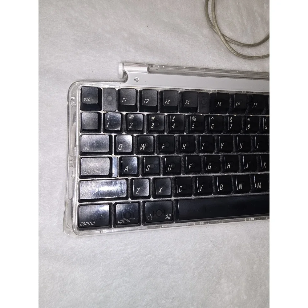 Apple Pro Keyboard M7803 Apple Pro Mouse M5769 Black Clear Tested Working Bundle